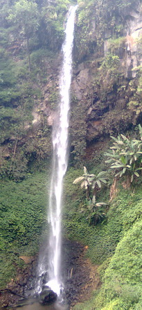 Coban Ondo waterfall at the left side