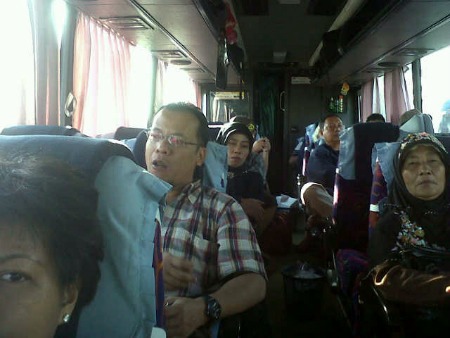 Inside a bus Jakarta-Malang