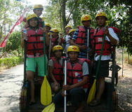 on the way for rafting in Pekalen river