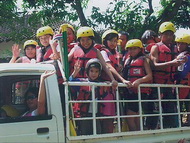 with the car to Pekalen river