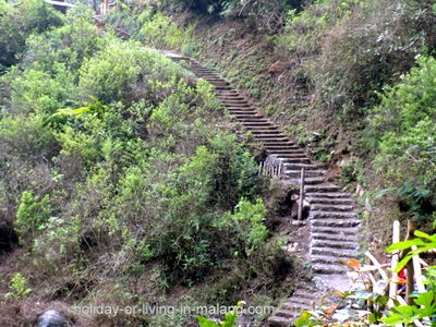 Stairs to Coban Pelangi in Malang